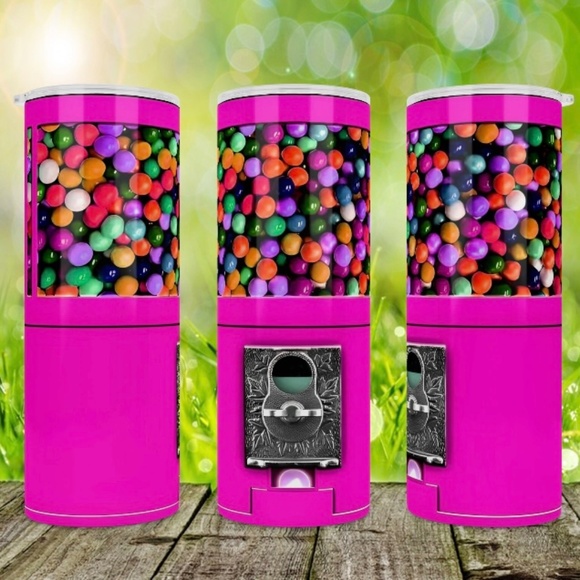 Other - 20 Oz Customizable Straight Tumbler with Sliding Lid and Clear Plastic Straw